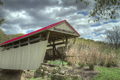 Modern Man Classic New York - Skull Fork Covered Bridge by Jack R Perry