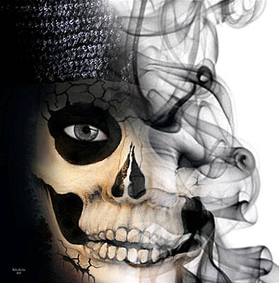 State Pop Art - Smoking Skull by Artful Oasis