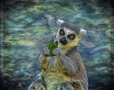 Portraits Digital Art - Snack Time Painted by Judy Vincent