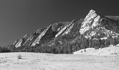James Bo Insogna Royalty Free Images - Snow Dusted Flatirons Boulder CO Panorama BW Royalty-Free Image by James BO Insogna
