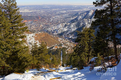 Steven Krull Royalty-Free and Rights-Managed Images - Snow on the Manitou Incline in Wintertime by Steven Krull