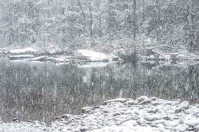 Seamstress - Snowfall on Williams River  by Thomas R Fletcher