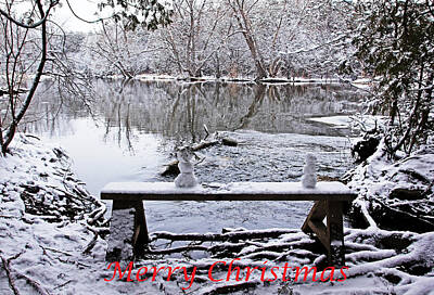 Winter Animals - Snowmen - Merry Christmas by Debbie Oppermann