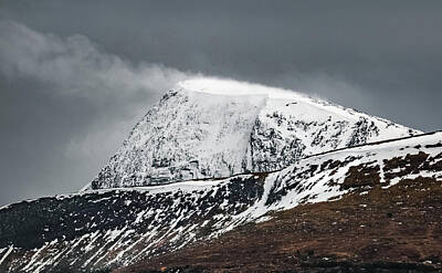 Christmas Typography - Snowy Peak Above Hildre Norway by Adam Rainoff