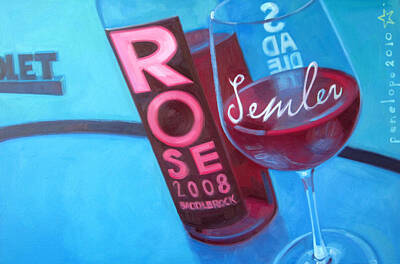 Wine Painting Rights Managed Images - So Malibu Royalty-Free Image by Penelope Moore