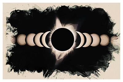 Christmas Cards - Solar Eclipse Phases 2 by Celestial Images
