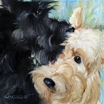 Mammals Paintings - Soulmates by Mary Sparrow