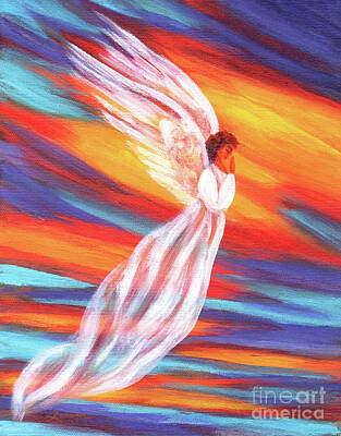 Laura Iverson Royalty-Free and Rights-Managed Images - Southwest Sunset Angel by Laura Iverson