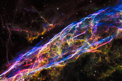 Science Fiction Photos - Space image colorful Veil Nebula by Matthias Hauser
