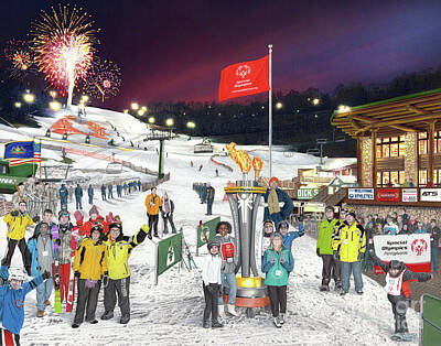 Best Sellers - Mountain Drawings - Special Olympics Winter Games by Albert Puskaric