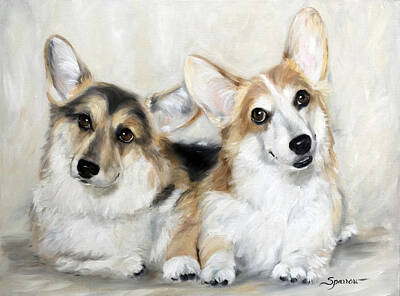 Portraits Paintings - Spencer and Angus by Mary Sparrow