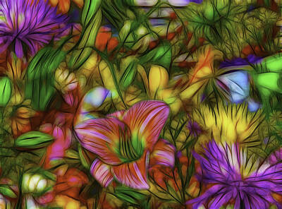 Lilies Digital Art - Splash of color by Jean-Marc Lacombe