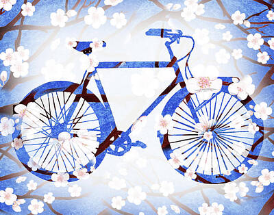 Sports Painting Royalty Free Images - Spring Bicycle  Royalty-Free Image by Irina Sztukowski