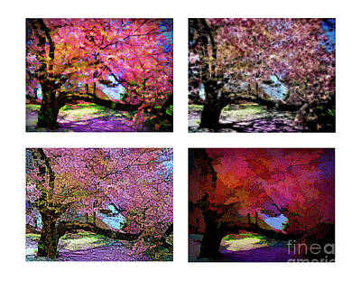 Childrens Room Animal Art - Spring Tree Quad 1 by Mike Nellums