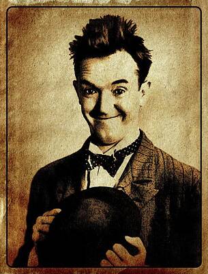 Celebrities Royalty-Free and Rights-Managed Images - Stan Laurel Vintage Hollywood Actor Comedian by Esoterica Art Agency