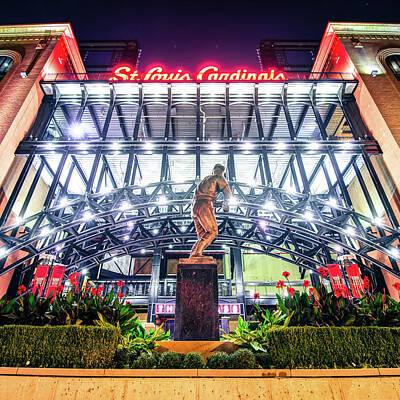 Baseball Royalty Free Images - A Saint Louis Legend Stands Tall At The Ballpark Royalty-Free Image by Gregory Ballos