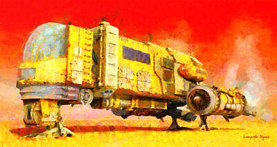 Global Design Abstract And Impressionist Watercolor Rights Managed Images - Star Wars Desert Transport Ship - DA Royalty-Free Image by Leonardo Digenio