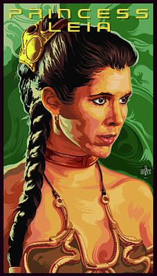 Comics Royalty-Free and Rights-Managed Images - Star Wars Princess Leia Pop Art Portrait by Garth Glazier