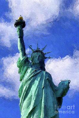 Cities Paintings - Statue of Liberty, New York by Esoterica Art Agency