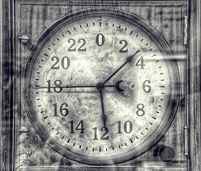Steampunk Royalty-Free and Rights-Managed Images - Steampunk - 24 Hour Antique Clock Cinematic Black and White by Marianna Mills