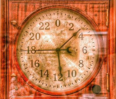 Steampunk Royalty-Free and Rights-Managed Images - Steampunk - 24 Hour Antique Clock by Marianna Mills