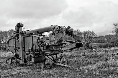 Steampunk Royalty-Free and Rights-Managed Images - Steampunk Thresher Monochrome by Alana Thrower