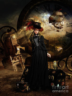 Steampunk Royalty-Free and Rights-Managed Images - Steampunk Time Traveler by Shanina Conway