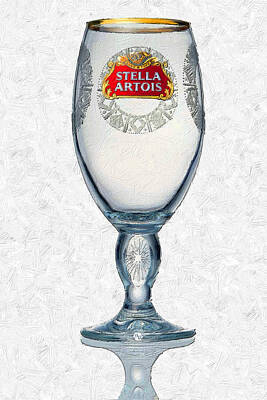 Recently Sold - Beer Royalty Free Images - Stella Artois Chalice Painting Collectable Royalty-Free Image by Tony Rubino