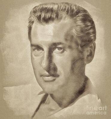 Musicians Drawings Rights Managed Images - Stewart Granger, Hollywood Legend by John Springfield Royalty-Free Image by Esoterica Art Agency