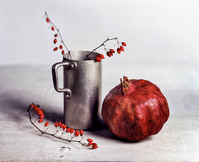 Still Life Royalty-Free and Rights-Managed Images - Still Life with Pomegranate by Nailia Schwarz