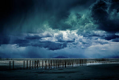 Abstract Rectangle Patterns - Storm over Salt Lake by Mike Penney