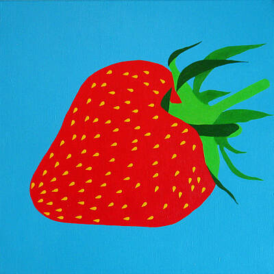 Food And Beverage Paintings - Strawberry Pop by Oliver Johnston