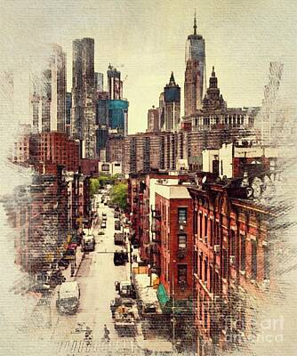 Cities Paintings - Streets of New York City by Esoterica Art Agency