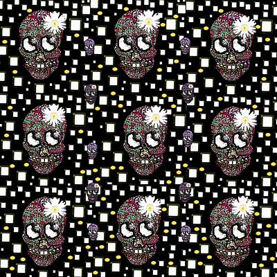 Kids Cartoons Royalty Free Images - Sugar skull with florals Royalty-Free Image by Pepita Selles