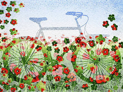 Sports Painting Royalty Free Images - Summer Bicycle Royalty-Free Image by Irina Sztukowski