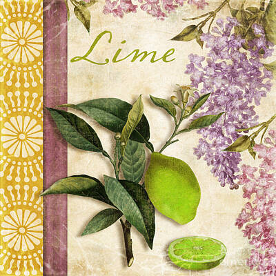 Recently Sold - Food And Beverage Paintings - Summer Citrus Lime by Mindy Sommers