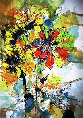 Claude Monet - Summer Flowers Print by Irina Rumyantseva