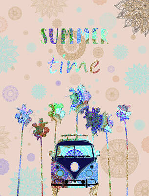 Beach Digital Art - Summer Time Mandala 2 by Bekim M