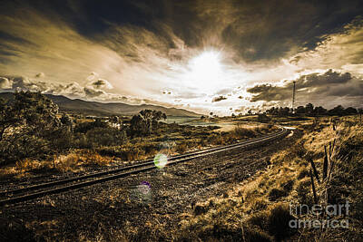 Queen - Sun flared railway track by Jorgo Photography