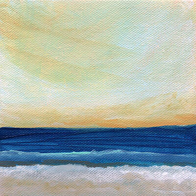 Abstract Mixed Media - Sun Swept Coast- abstract seascape by Linda Woods