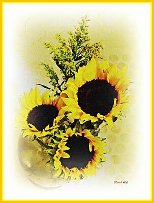 Watercolor Dogs - Sunflower Decor 4 by Sarah Loft