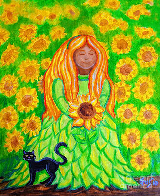 Sunflowers Paintings - Sunflower Princess by Nick Gustafson