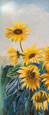 Sunflowers Paintings - Sunflowers 1 by Jana Goode