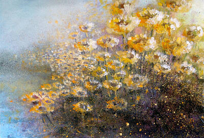 Sunflowers Paintings - Sunflowers by Andrew King