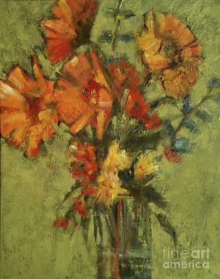Sunflowers Paintings - Sunflowers for Sunday by Mary Hubley