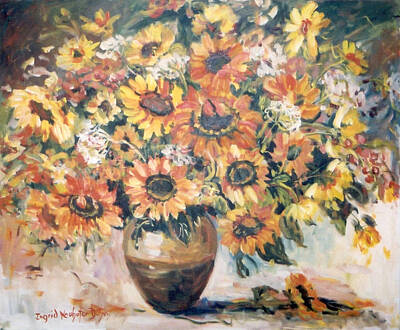 Sunflowers Paintings - Sunflowers III by Ingrid Dohm