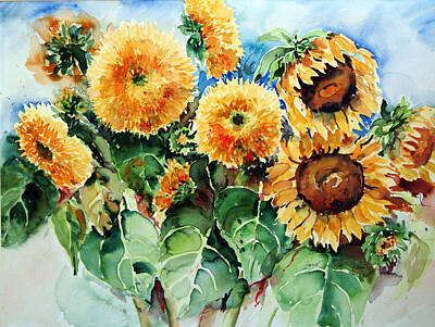 Sunflowers Paintings - Sunflowers IV by Ingrid Dohm