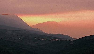 Mountain Paintings - Sunlight in the Valley by AM FineArtPrints