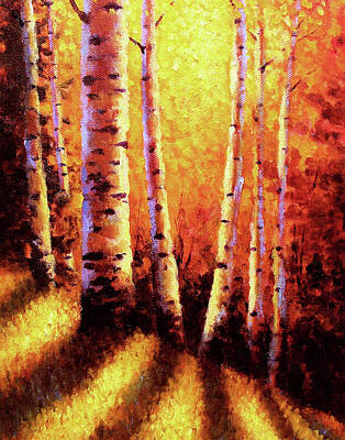Lake Life Royalty Free Images - Sunlight Through The Aspens Royalty-Free Image by David G Paul