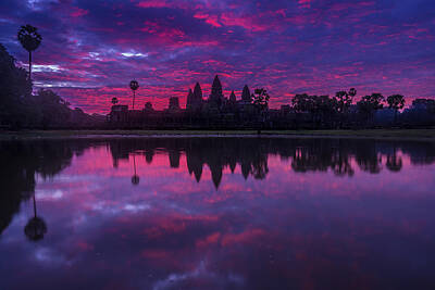 Ps I Love You Rights Managed Images - Sunrise Angkor Wat Reflection Royalty-Free Image by Mike Reid